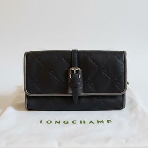 Longchamp Vintage Embossed Leather mini crossbody bag with dust bag